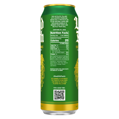 Liquid Death Sparkling Water Severed Lime 19.2oz King Size Can