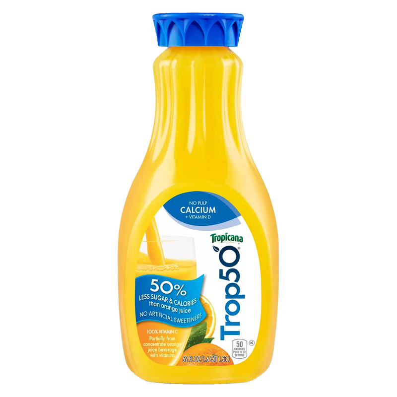 Tropicana Trop50 No Pulp Calcium + Vitamin D 52oz
