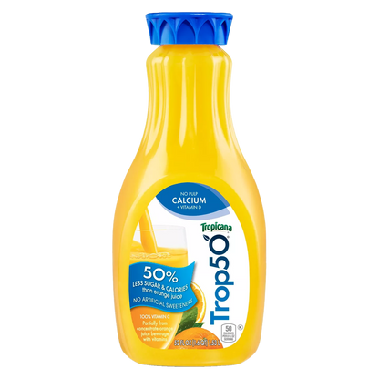 Tropicana Trop50 No Pulp Calcium + Vitamin D 52oz