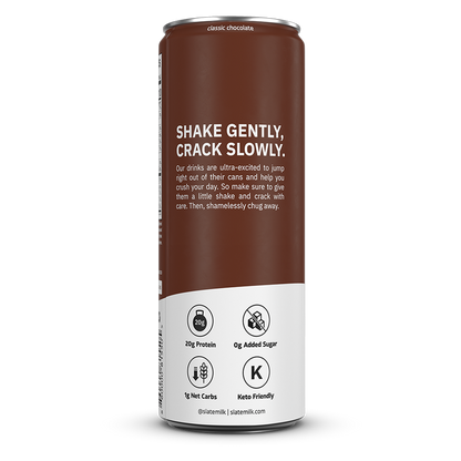 Slate Milk Classic Chocolate Protein Shake 11oz Can