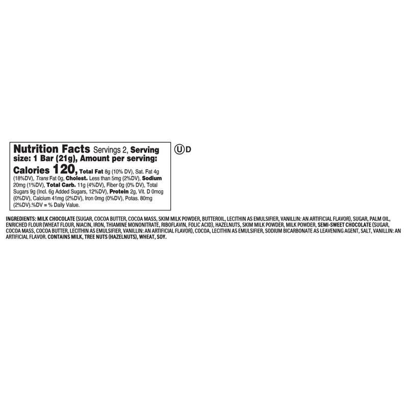 Kinder Bueno Milk Chocolate and Hazelnut Cream, 2 Individually Wrapped Chocolate Bars, 1.5 oz