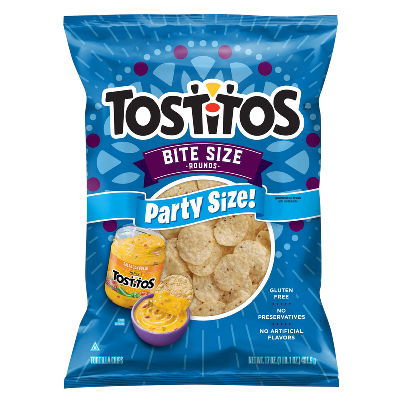 Tostitos Bite Size Rounds Tortilla Chips Party Size 17oz