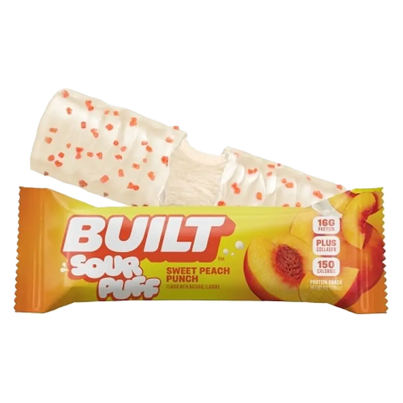 BUILT Sour Puff Bar, Sweet Peach Punch
