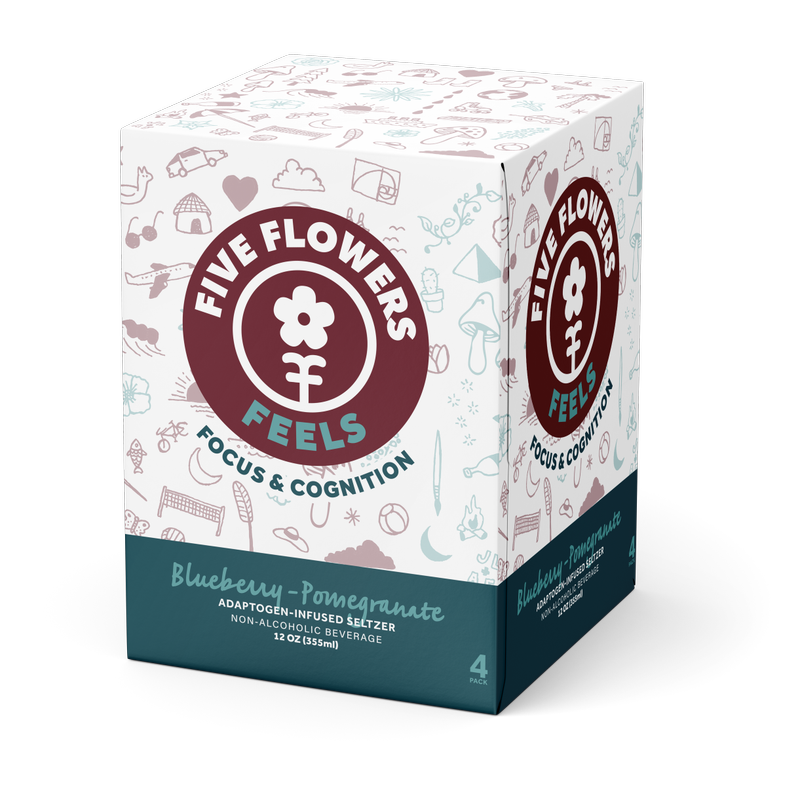 Five Flowers Feels Blueberry-Pomegranate 4pk 12oz Can