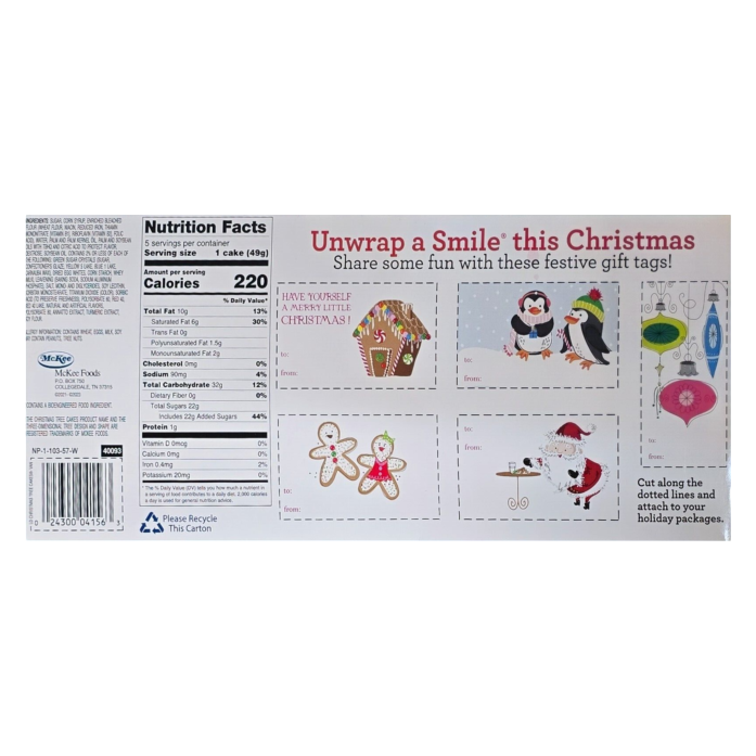 Little Debbie Vanilla Christmas Tree Cakes, 5ct