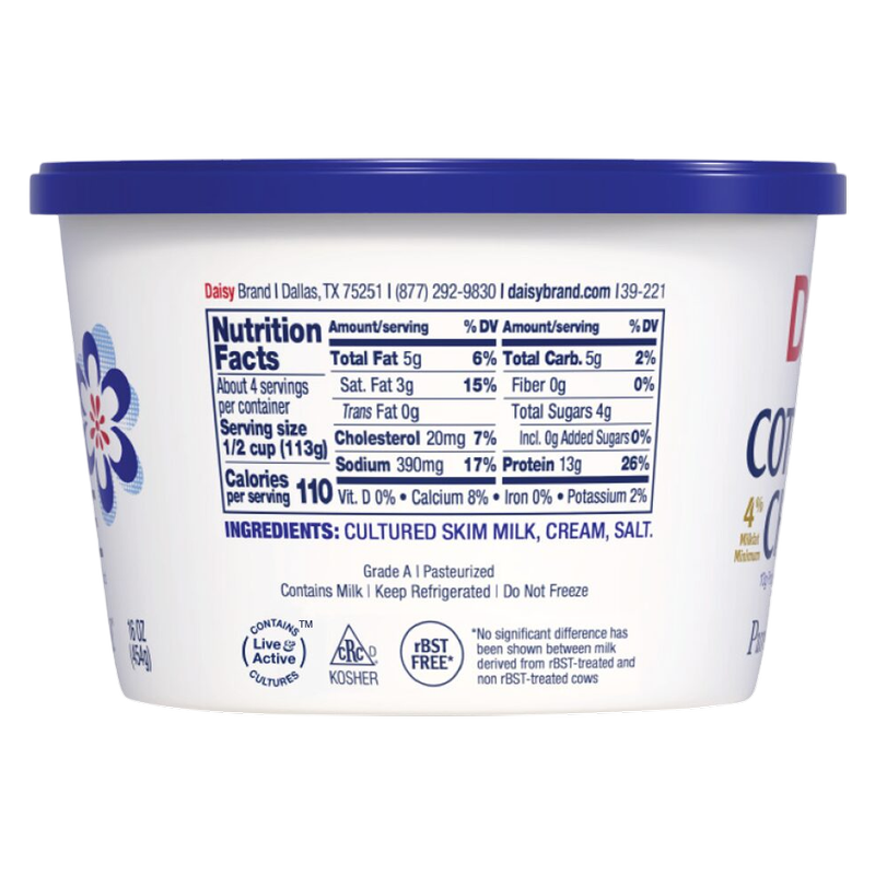 Daisy Pure & Natural 4% Cottage Cheese - 16oz