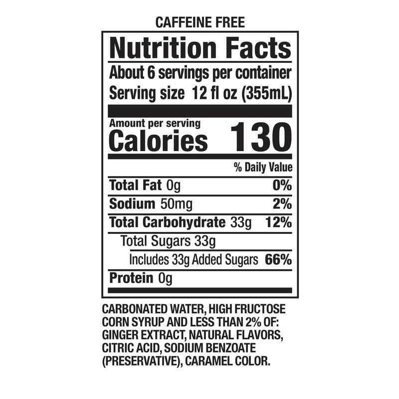 Canada Dry Ginger Ale 2L Btl