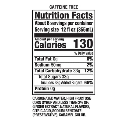 Canada Dry Ginger Ale 2L Btl