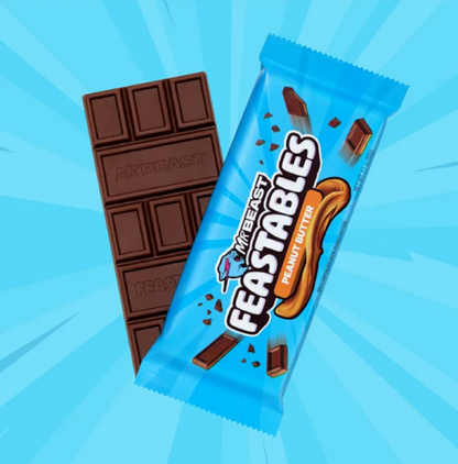 Feastables Peanut Butter Milk Chocolate Bar, 2.1 oz