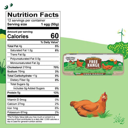 Organic Valley Large Free Range Brown Organic Eggs - 12ct