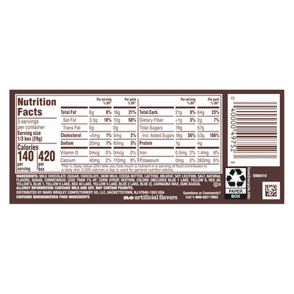 M&M's Milk Chocolate 3.10oz