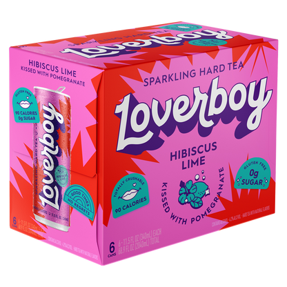 Loverboy Hibiscus Lime Sparkling Hard Tea 6pk 12oz Can 4.2% ABV