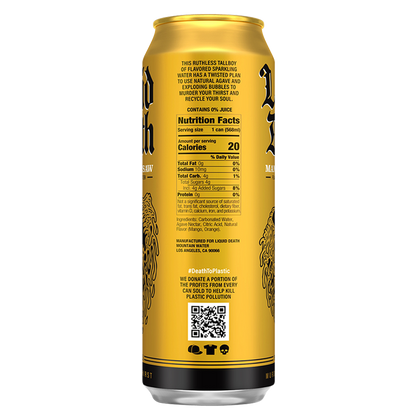 Liquid Death Sparkling Water Mango Chainsaw 8pk 19.2 oz King Size Can