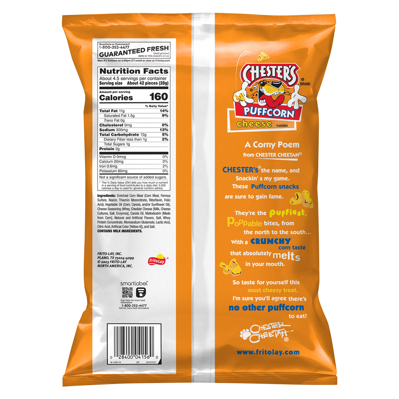 Chester's Cheese Flavored Puffcorn 4.25oz