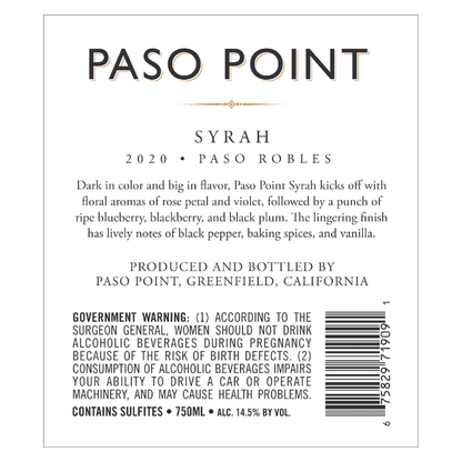 Paso Point Syrah 750ml