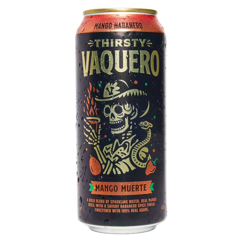 Thirsty Vaquero Mango Habanero Sparkling Water 4pk 16oz Can