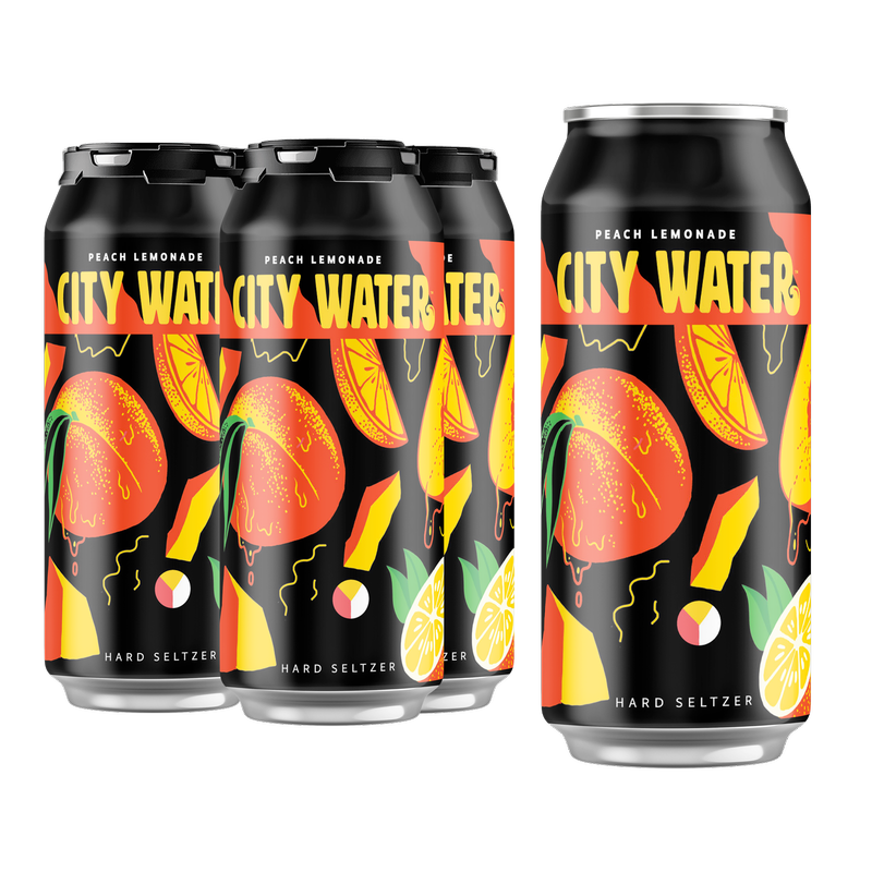 City Water Peach Lemonade Hard Seltzer 4pk 16oz Can 5% ABV