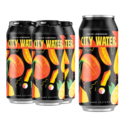 City Water Peach Lemonade Hard Seltzer 4pk 16oz Can 5% ABV