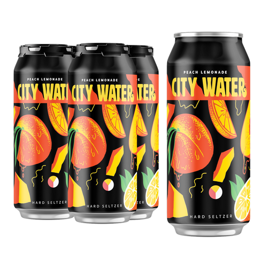 City Water Peach Lemonade Hard Seltzer 4pk 16oz Can 5% ABV