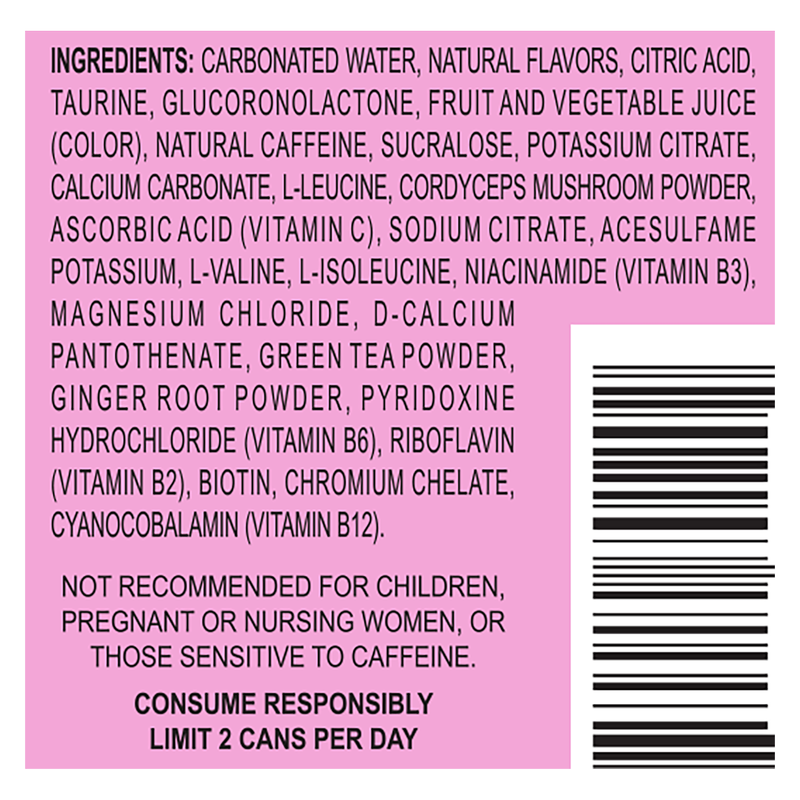 G.O.A.T. Fuel Pink Candy Energy Drink 12oz Can