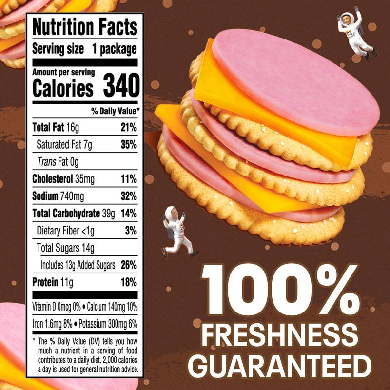 Lunchables Ham & Cheddar Cheese Cracker Stackers Vanilla Creme Cookies - 3.5oz