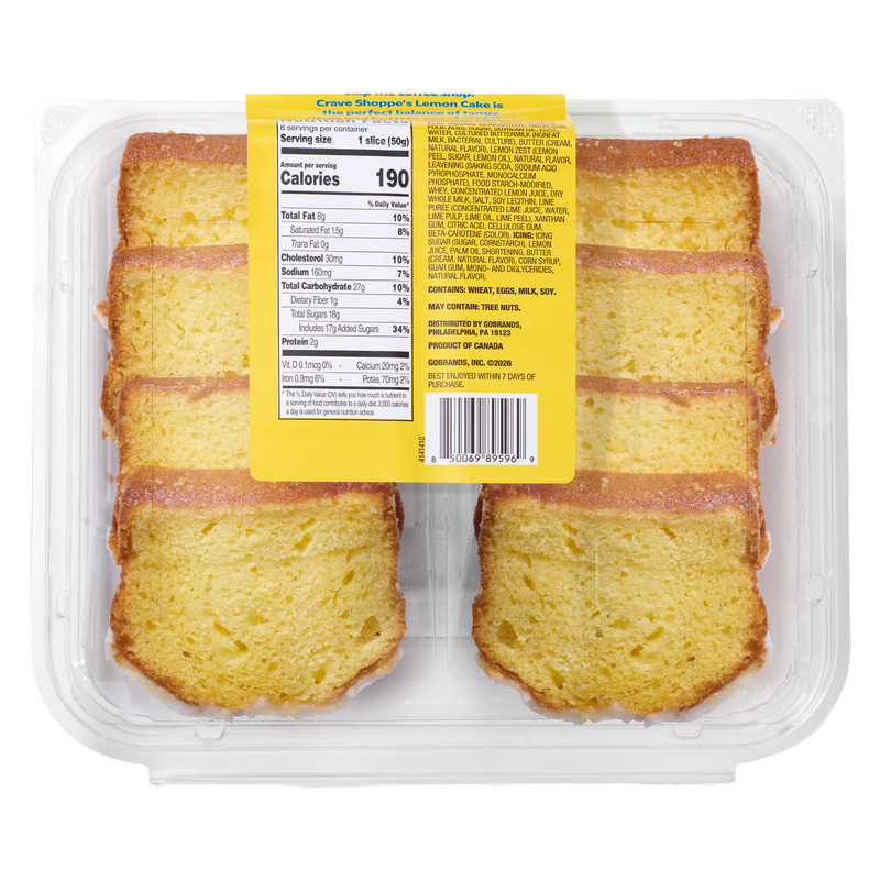 Crave Shoppe Iced Lemon Cake - 8 ct