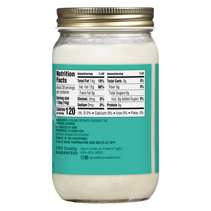 Wild Harvest Organic Coconut Oil, 14oz.