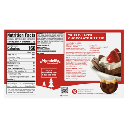 RITZ Fudge Covered Holiday Crackers, Limited Edition, 7.8 oz