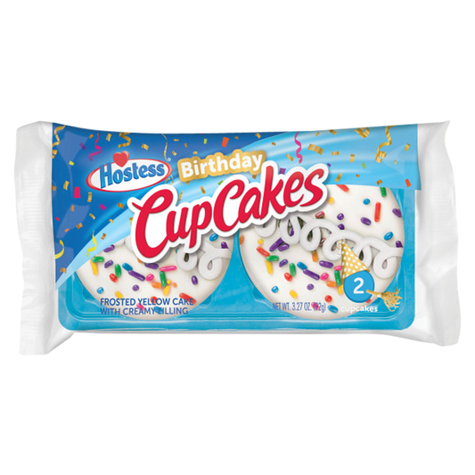 HOSTESS Birthday CupCakes Single Serve, 2 Count, 3.27 oz