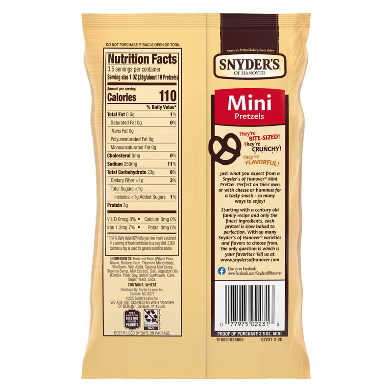 Snyder's Mini Pretzels 3.5oz