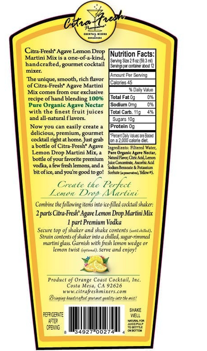 Citra Agave Lemon Drop Mix 750ml Btl