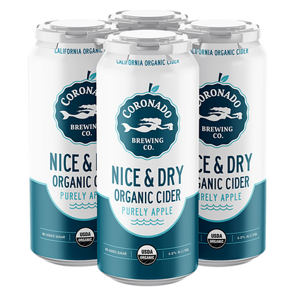 Coronado Brewing Co. Nice & Dry Organic Hard Cider 4pk 16oz Cans