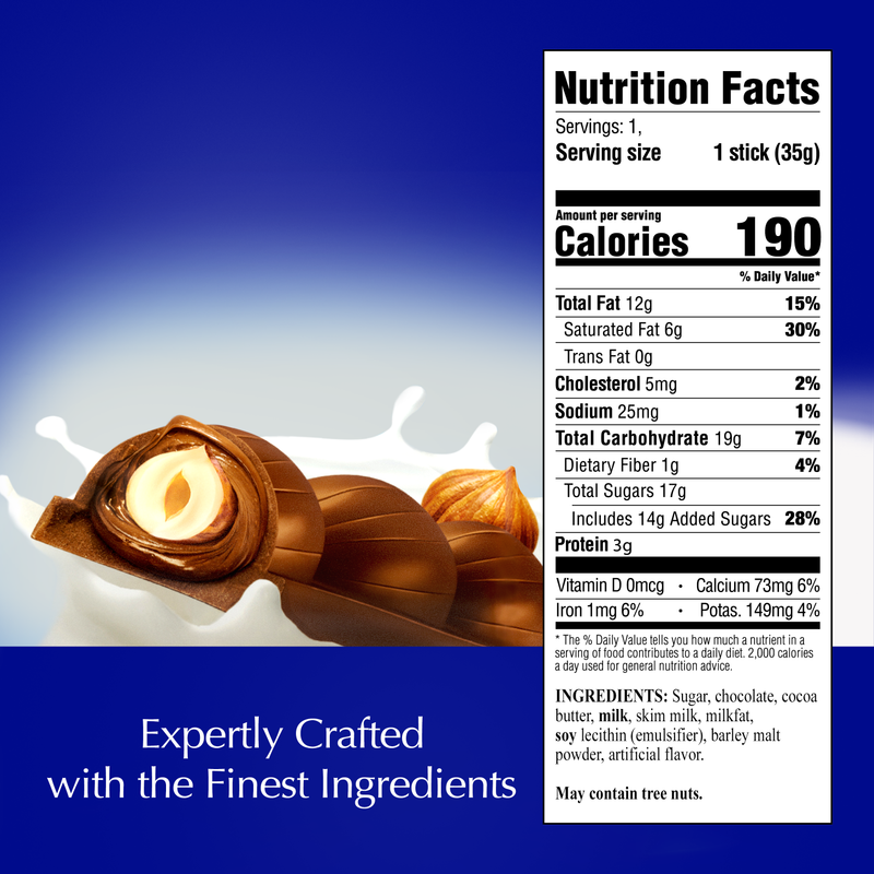 Lindt Classic Recipe Whole Hazelnut Stick, 1.2oz