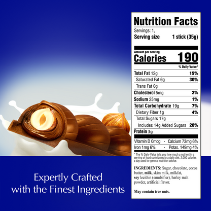 Lindt Classic Recipe Whole Hazelnut Stick, 1.2oz