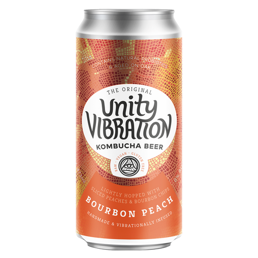 Unity Vibration Kombucha Beer Bourbon Peach Single 16oz Can