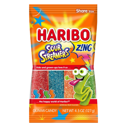 Haribo Z!ng Sour Streamers, 4.5oz