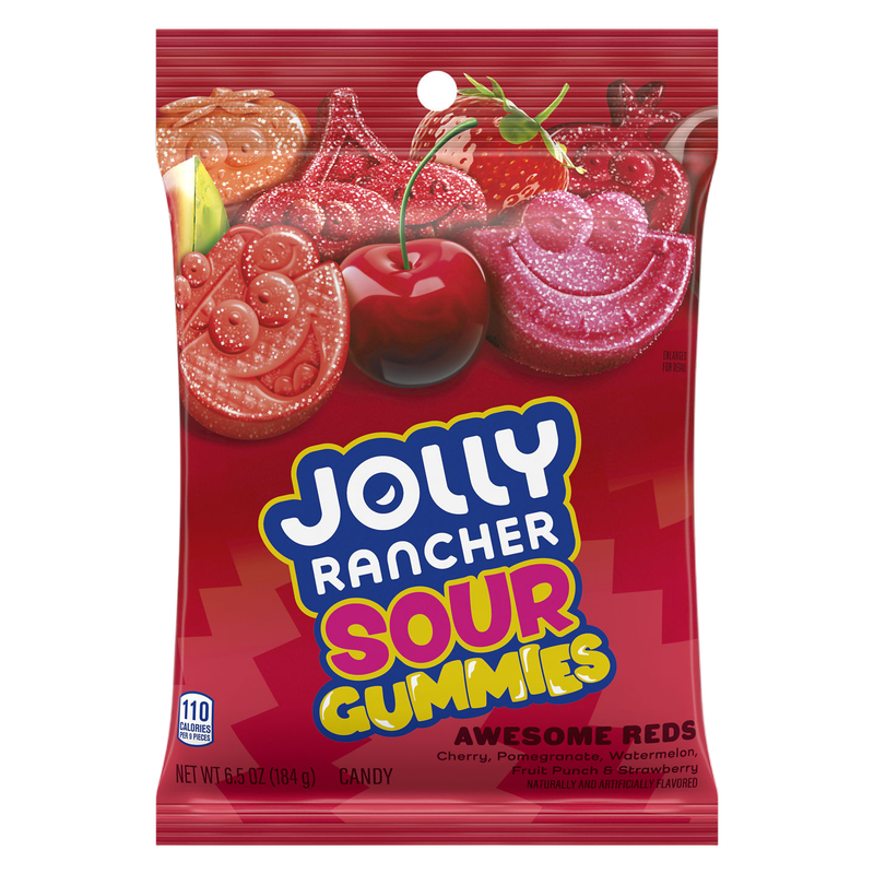 Jolly Rancher Gummies Sour Awesome Reds Bag, 6.5 oz