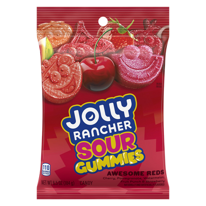 Jolly Rancher Gummies Sour Awesome Reds Bag, 6.5 oz