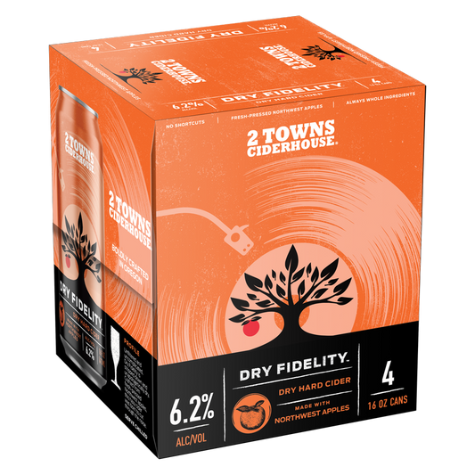 2 Towns Dry Fidelity Hard Cider 4pk 16oz Can
