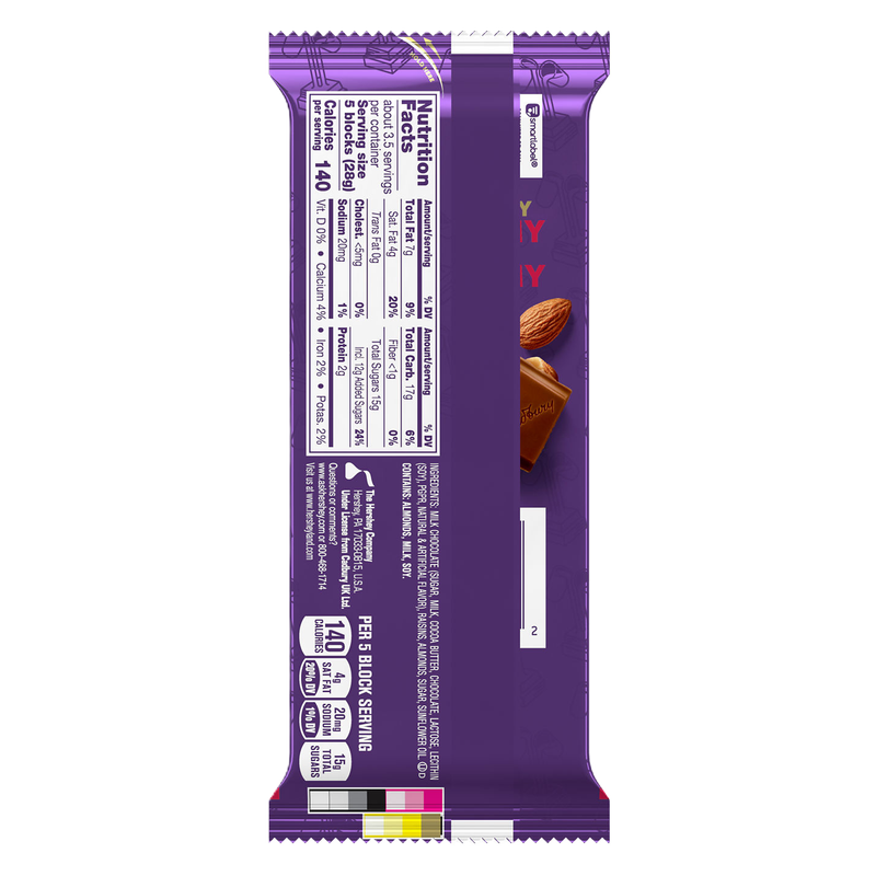 Cadbury Fruit & Nut Milk Chocolate Bar 3.5oz