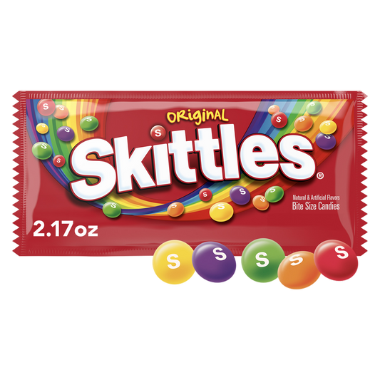 SKITTLES Original Chewy Candy, Full Size, 2.17 oz Bag