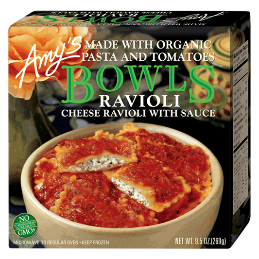 Amy's Frozen Bowls Cheese Ravioli with Sauce 9.5oz