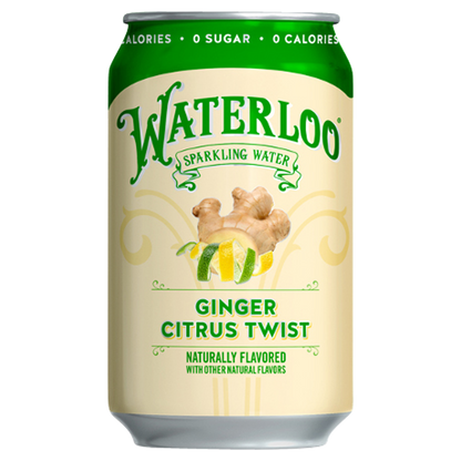 Waterloo Ginger Citrus Twist Sparkling Water 12pk 12oz Can