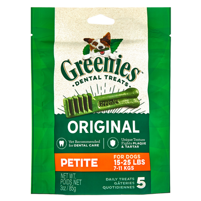 Greenies Dental Dog Treats Petite 5ct 3oz Bag