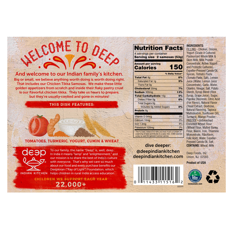 Deep Indian Kitchen Chicken Tikka Samosas 7.5oz