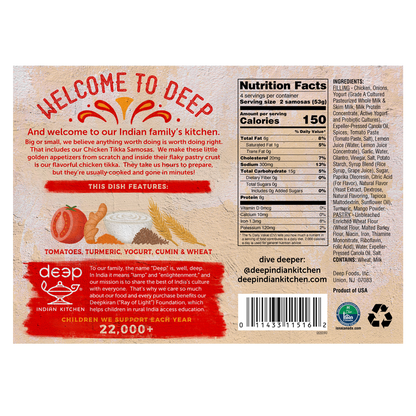 Deep Indian Kitchen Chicken Tikka Samosas 7.5oz