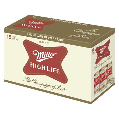 Miller High Life 15pk 12oz Can 4.6% ABV