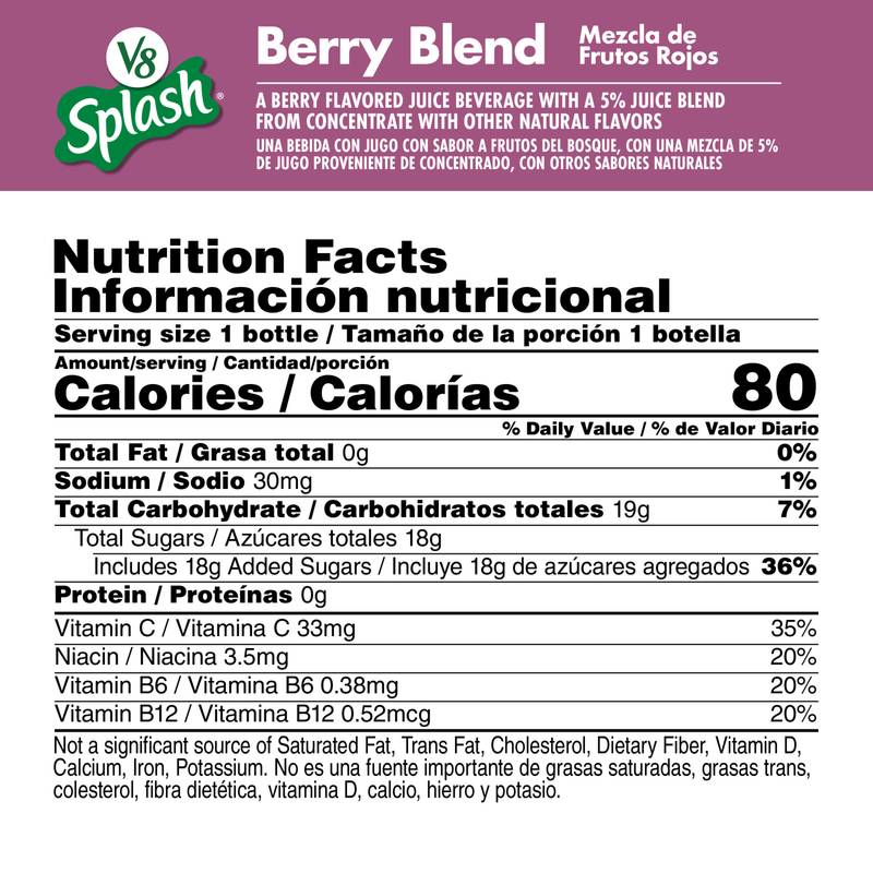 V8 Splash Berry Blend 16oz Bottle