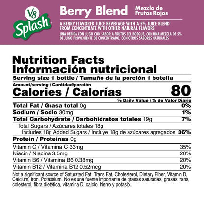 V8 Splash Berry Blend 16oz Bottle
