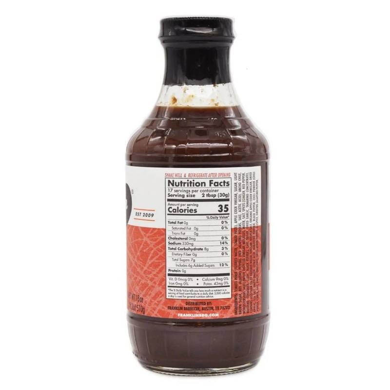 Franklin Barbecue Spicy BBQ Sauce, 18oz.